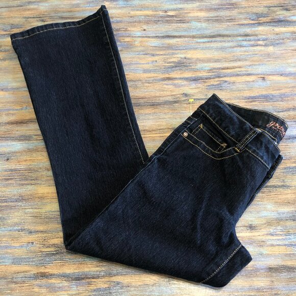 Grane Jeans Make a Statement Low Rise Flare Dark Wash Blue Womens Size 0 Junior - Picture 14 of 16